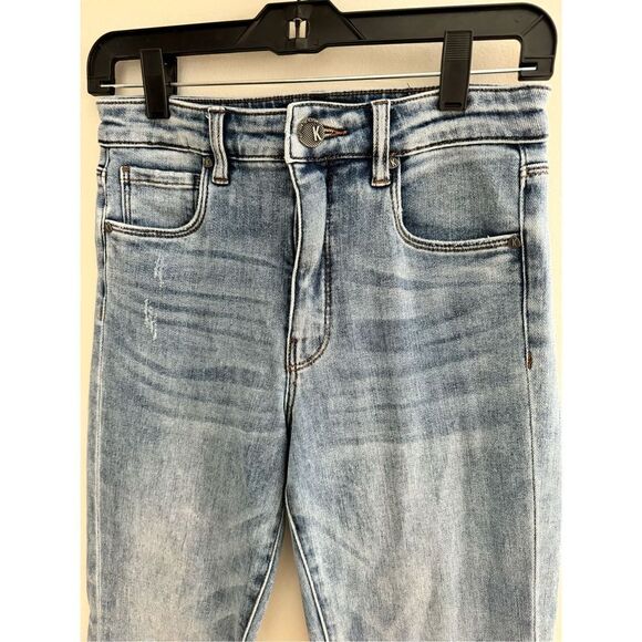 Kut from the Kloth Ana High Rise Fab Ab Flare Denim Jeans Light Wash Size 0 - Picture 5 of 12